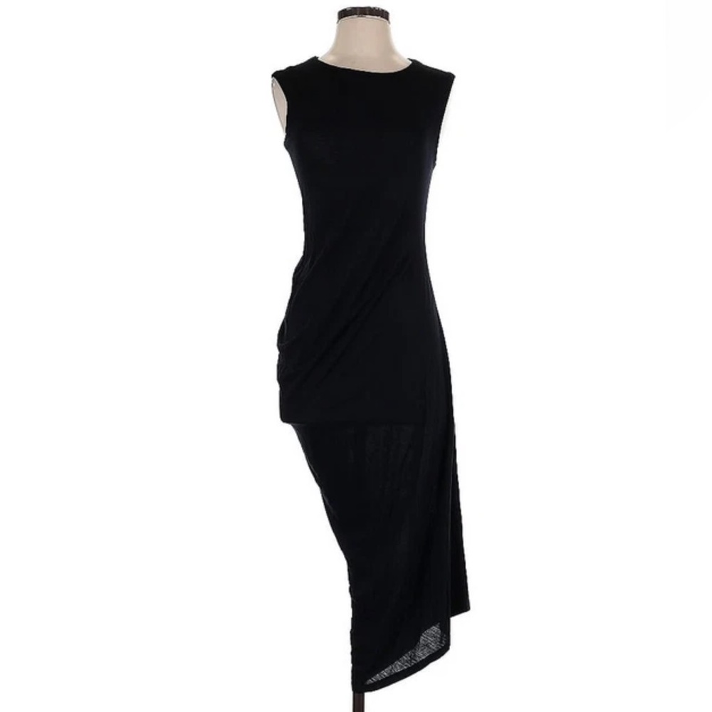 THE ROW ASYMMETRIC BLACK MIDI DRESS EXCELLENT SIZE 4